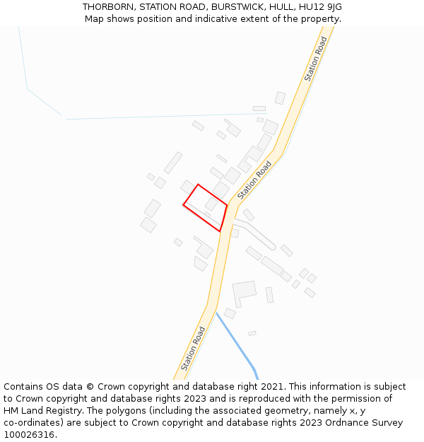 THORBORN, STATION ROAD, BURSTWICK, HULL, HU12 9JG: Location map and indicative extent of plot