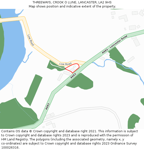 THREEWAYS, CROOK O LUNE, LANCASTER, LA2 9HS: Location map and indicative extent of plot