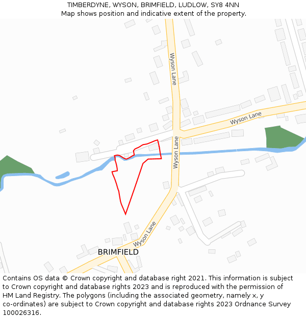 TIMBERDYNE, WYSON, BRIMFIELD, LUDLOW, SY8 4NN: Location map and indicative extent of plot