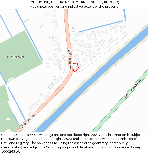 TOLL HOUSE, HIGH ROAD, GUYHIRN, WISBECH, PE13 4EQ: Location map and indicative extent of plot