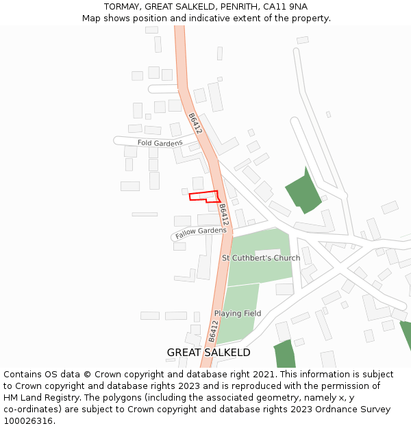 TORMAY, GREAT SALKELD, PENRITH, CA11 9NA: Location map and indicative extent of plot