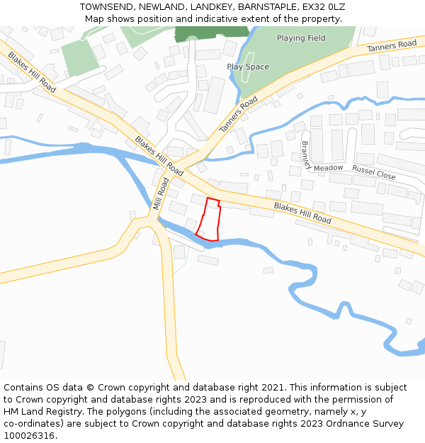 TOWNSEND, NEWLAND, LANDKEY, BARNSTAPLE, EX32 0LZ: Location map and indicative extent of plot