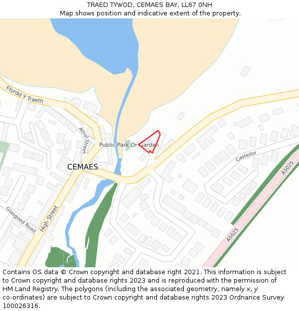 TRAED TYWOD, CEMAES BAY, LL67 0NH: Location map and indicative extent of plot