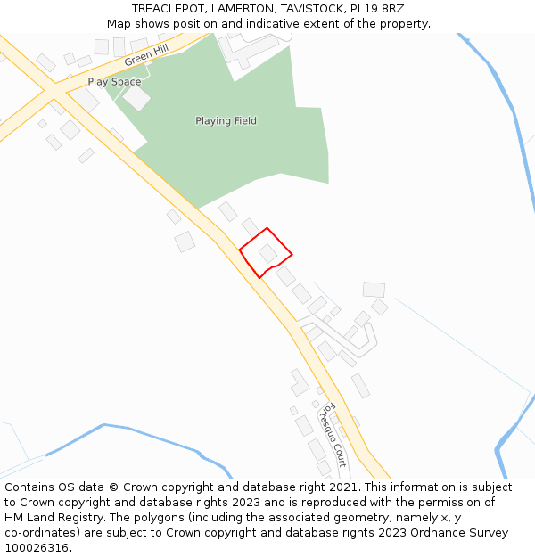 TREACLEPOT, LAMERTON, TAVISTOCK, PL19 8RZ: Location map and indicative extent of plot