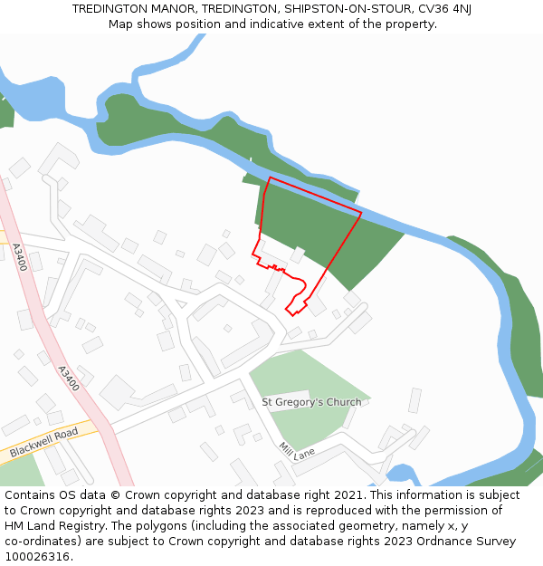 TREDINGTON MANOR, TREDINGTON, SHIPSTON-ON-STOUR, CV36 4NJ: Location map and indicative extent of plot