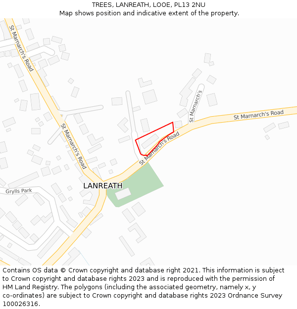 TREES, LANREATH, LOOE, PL13 2NU: Location map and indicative extent of plot