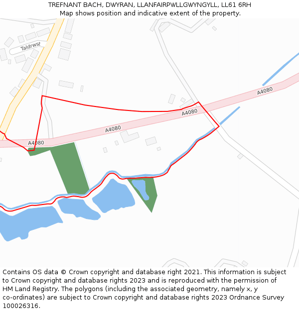 TREFNANT BACH, DWYRAN, LLANFAIRPWLLGWYNGYLL, LL61 6RH: Location map and indicative extent of plot