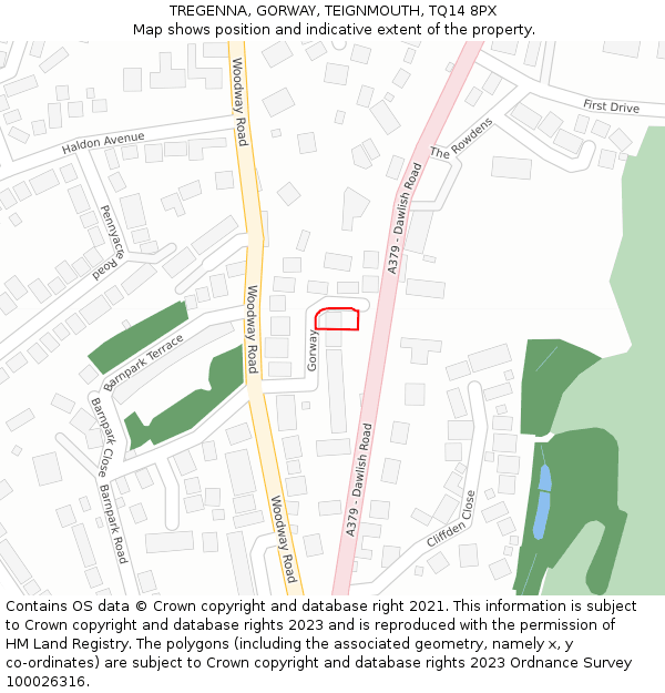 TREGENNA, GORWAY, TEIGNMOUTH, TQ14 8PX: Location map and indicative extent of plot