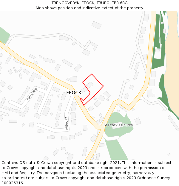 TRENGOVERYK, FEOCK, TRURO, TR3 6RG: Location map and indicative extent of plot