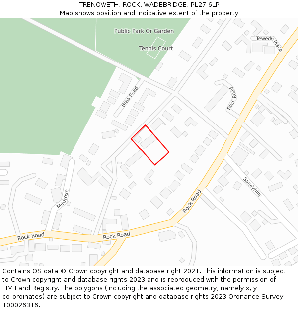 TRENOWETH, ROCK, WADEBRIDGE, PL27 6LP: Location map and indicative extent of plot