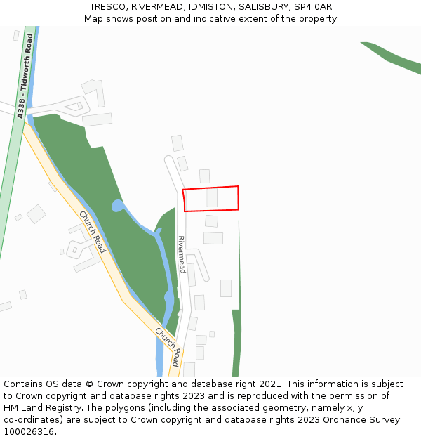 TRESCO, RIVERMEAD, IDMISTON, SALISBURY, SP4 0AR: Location map and indicative extent of plot