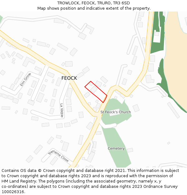 TROWLOCK, FEOCK, TRURO, TR3 6SD: Location map and indicative extent of plot
