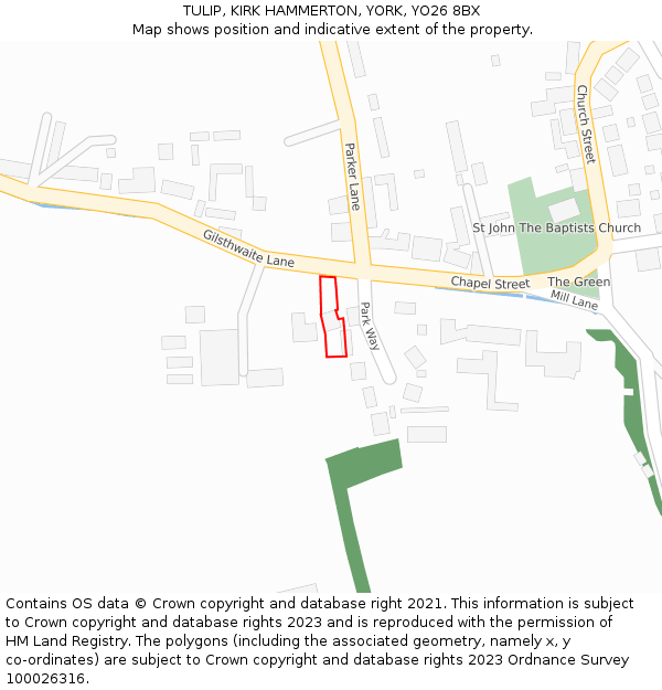 TULIP, KIRK HAMMERTON, YORK, YO26 8BX: Location map and indicative extent of plot