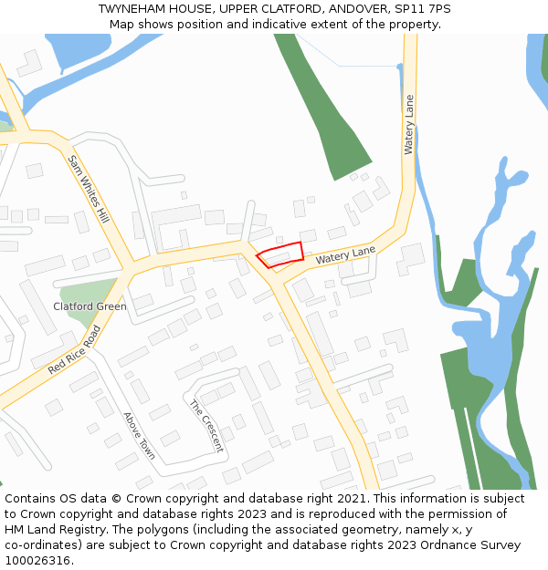 TWYNEHAM HOUSE, UPPER CLATFORD, ANDOVER, SP11 7PS: Location map and indicative extent of plot