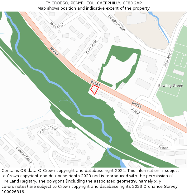 TY CROESO, PENYRHEOL, CAERPHILLY, CF83 2AP: Location map and indicative extent of plot