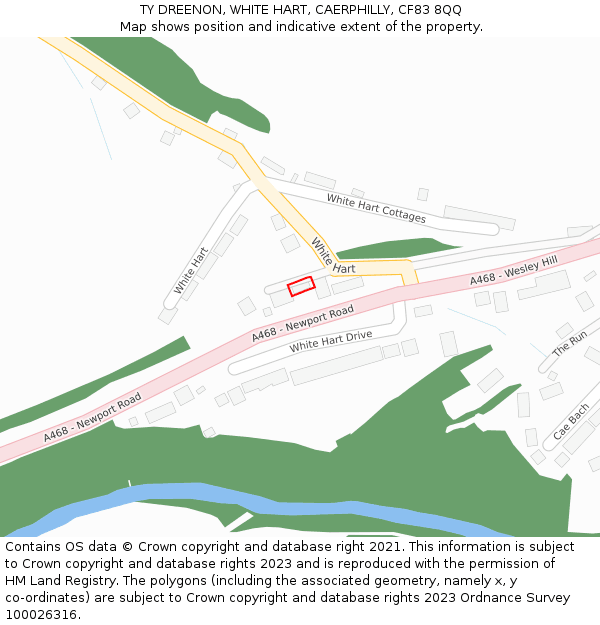 TY DREENON, WHITE HART, CAERPHILLY, CF83 8QQ: Location map and indicative extent of plot