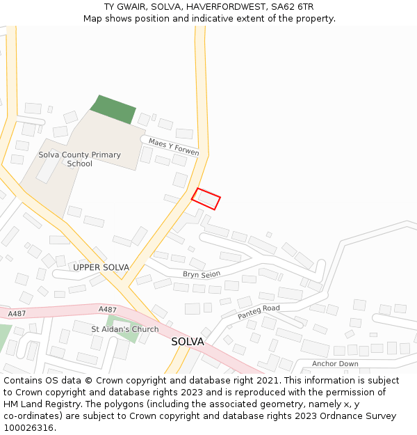 TY GWAIR, SOLVA, HAVERFORDWEST, SA62 6TR: Location map and indicative extent of plot