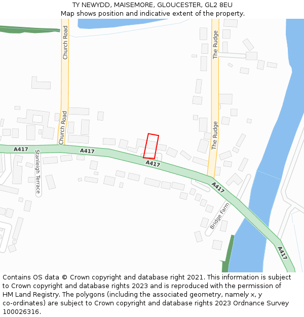 TY NEWYDD, MAISEMORE, GLOUCESTER, GL2 8EU: Location map and indicative extent of plot