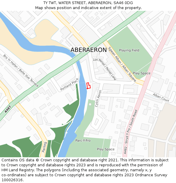 TY TWT, WATER STREET, ABERAERON, SA46 0DG: Location map and indicative extent of plot