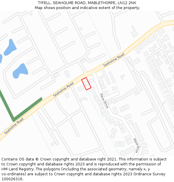 TYFELL, SEAHOLME ROAD, MABLETHORPE, LN12 2NX: Location map and indicative extent of plot