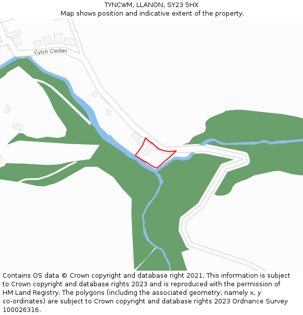 TYNCWM, LLANON, SY23 5HX: Location map and indicative extent of plot