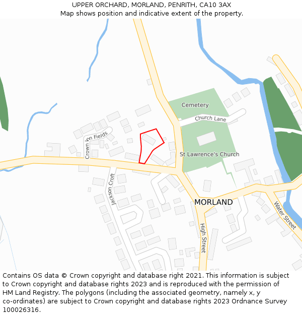 UPPER ORCHARD, MORLAND, PENRITH, CA10 3AX: Location map and indicative extent of plot