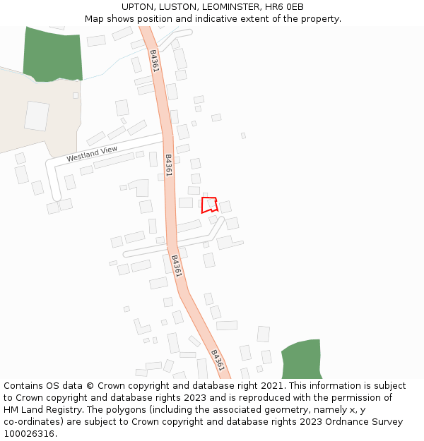 UPTON, LUSTON, LEOMINSTER, HR6 0EB: Location map and indicative extent of plot