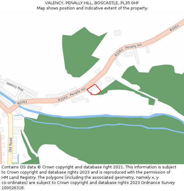 VALENCY, PENALLY HILL, BOSCASTLE, PL35 0HF: Location map and indicative extent of plot