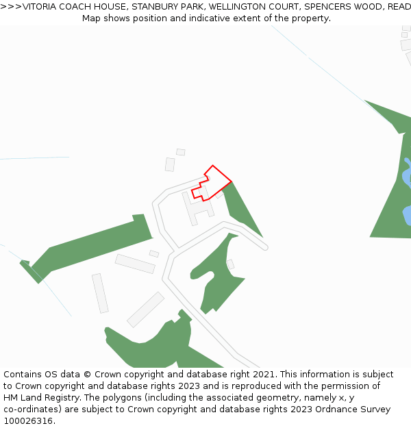 VITORIA COACH HOUSE, STANBURY PARK, WELLINGTON COURT, SPENCERS WOOD, READING, RG7 1BN: Location map and indicative extent of plot