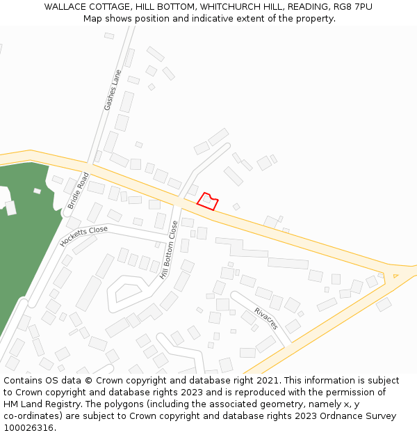 WALLACE COTTAGE, HILL BOTTOM, WHITCHURCH HILL, READING, RG8 7PU: Location map and indicative extent of plot