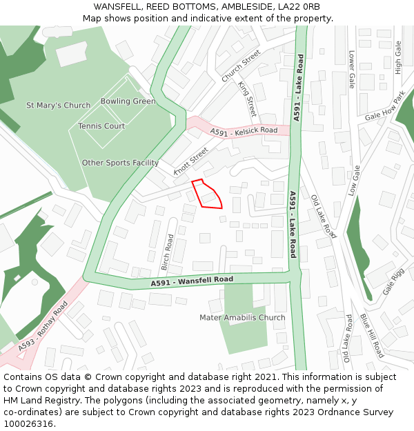 WANSFELL, REED BOTTOMS, AMBLESIDE, LA22 0RB: Location map and indicative extent of plot