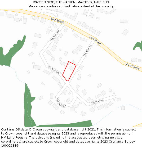 WARREN SIDE, THE WARREN, MAYFIELD, TN20 6UB: Location map and indicative extent of plot