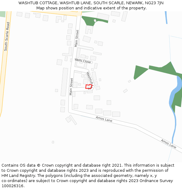 WASHTUB COTTAGE, WASHTUB LANE, SOUTH SCARLE, NEWARK, NG23 7JN: Location map and indicative extent of plot