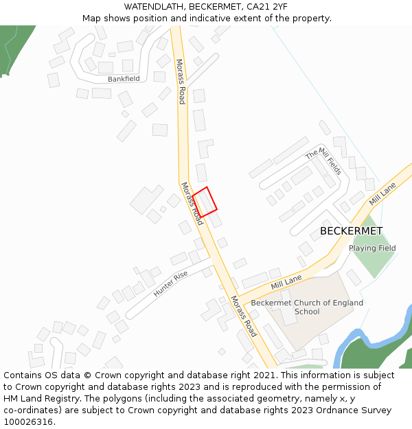 WATENDLATH, BECKERMET, CA21 2YF: Location map and indicative extent of plot