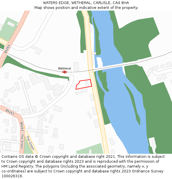 WATERS EDGE, WETHERAL, CARLISLE, CA4 8HA: Location map and indicative extent of plot