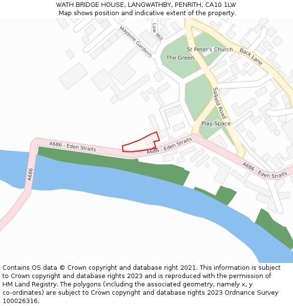WATH BRIDGE HOUSE, LANGWATHBY, PENRITH, CA10 1LW: Location map and indicative extent of plot