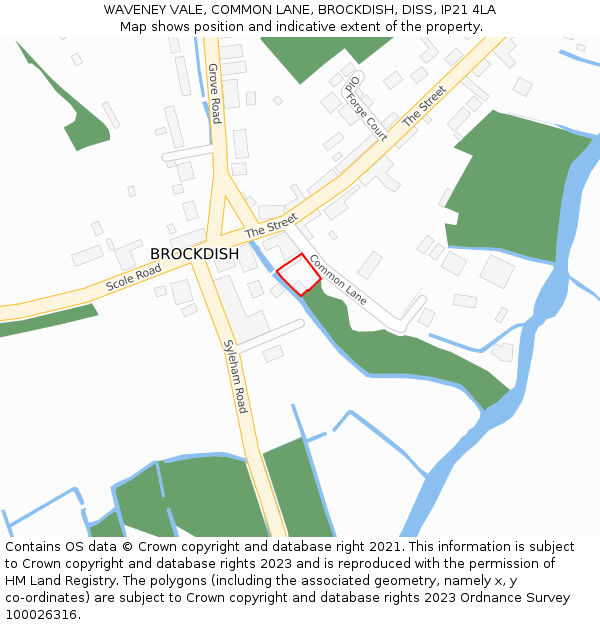 WAVENEY VALE, COMMON LANE, BROCKDISH, DISS, IP21 4LA: Location map and indicative extent of plot