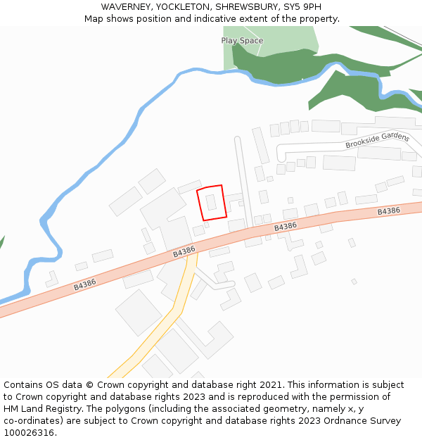 WAVERNEY, YOCKLETON, SHREWSBURY, SY5 9PH: Location map and indicative extent of plot