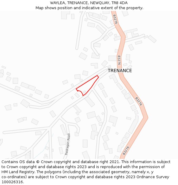 WAYLEA, TRENANCE, NEWQUAY, TR8 4DA: Location map and indicative extent of plot