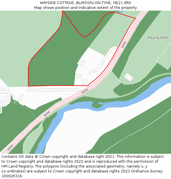 WAYSIDE COTTAGE, BLAYDON-ON-TYNE, NE21 6RS: Location map and indicative extent of plot