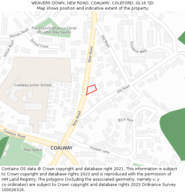 WEAVERS DOWN, NEW ROAD, COALWAY, COLEFORD, GL16 7JD: Location map and indicative extent of plot