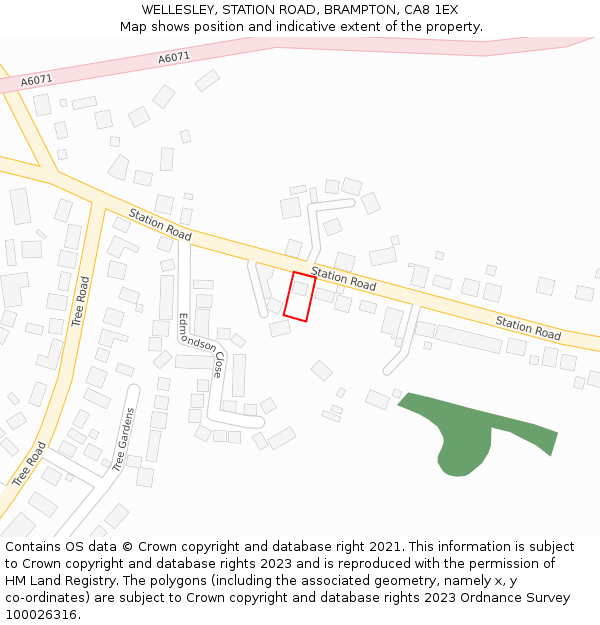 WELLESLEY, STATION ROAD, BRAMPTON, CA8 1EX: Location map and indicative extent of plot