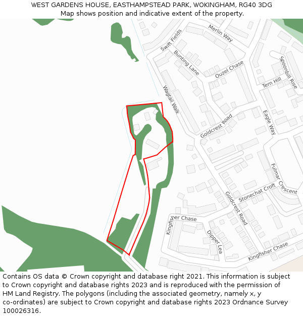 WEST GARDENS HOUSE, EASTHAMPSTEAD PARK, WOKINGHAM, RG40 3DG: Location map and indicative extent of plot