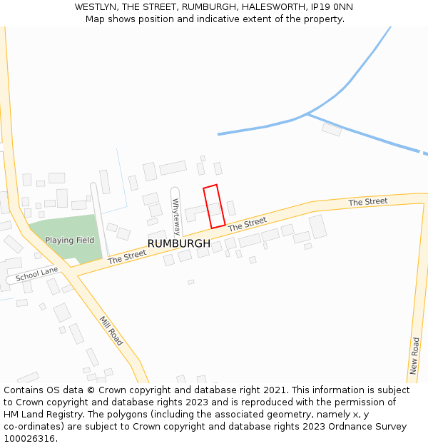 WESTLYN, THE STREET, RUMBURGH, HALESWORTH, IP19 0NN: Location map and indicative extent of plot