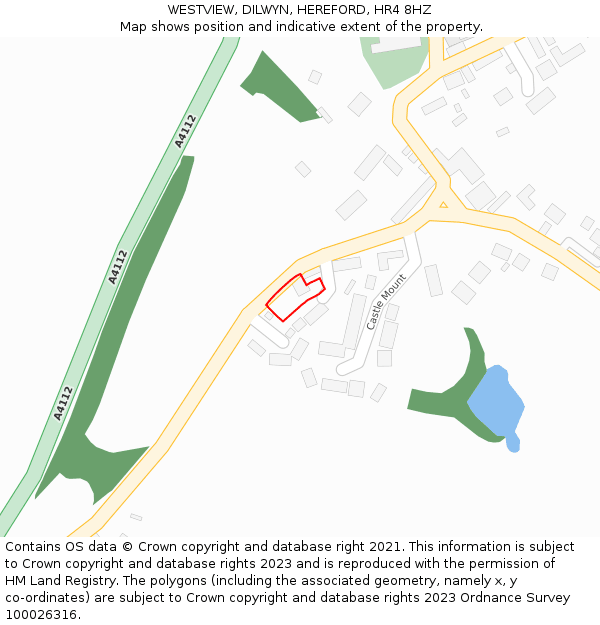WESTVIEW, DILWYN, HEREFORD, HR4 8HZ: Location map and indicative extent of plot