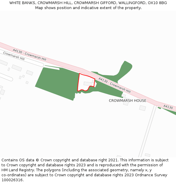 WHITE BANKS, CROWMARSH HILL, CROWMARSH GIFFORD, WALLINGFORD, OX10 8BG: Location map and indicative extent of plot