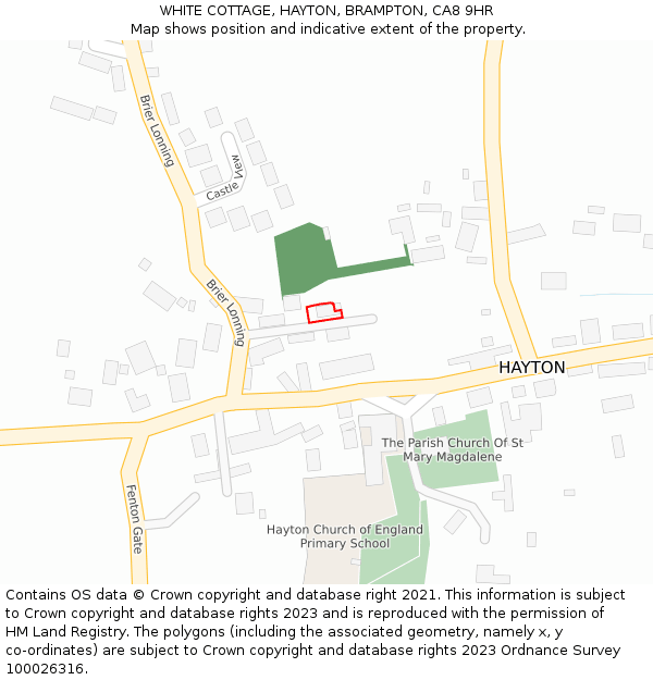 WHITE COTTAGE, HAYTON, BRAMPTON, CA8 9HR: Location map and indicative extent of plot