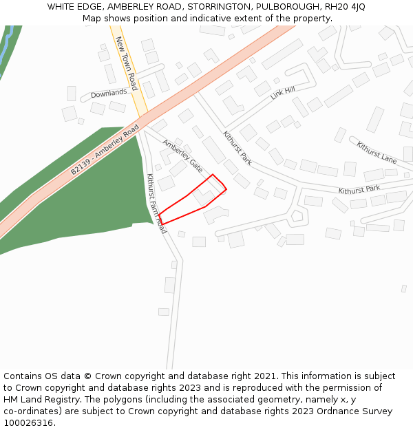 WHITE EDGE, AMBERLEY ROAD, STORRINGTON, PULBOROUGH, RH20 4JQ: Location map and indicative extent of plot