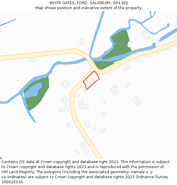 WHITE GATES, FORD, SALISBURY, SP4 6DJ: Location map and indicative extent of plot
