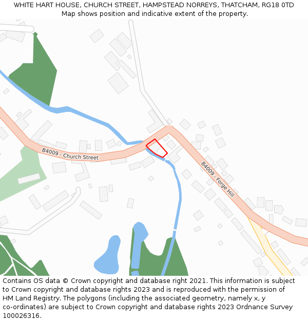 WHITE HART HOUSE, CHURCH STREET, HAMPSTEAD NORREYS, THATCHAM, RG18 0TD: Location map and indicative extent of plot